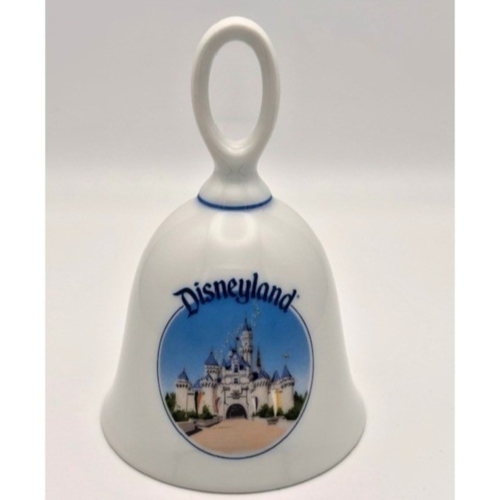 Disneyland Bell Disney Castle White and Blue Ceramic Souvenir Vintage Japan